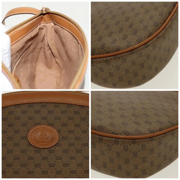 GUCCI Micro GG Canvas Shoulder Bag Beige Gold - Picture 13 of 16